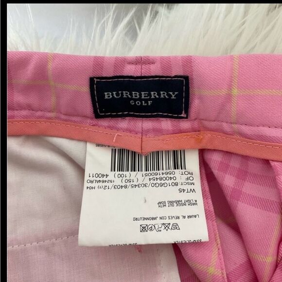 Burberry Golf Pink  Vintage Nova Check Plaid Capris high Rise Trouser Pink 28 - Picture 9 of 13
